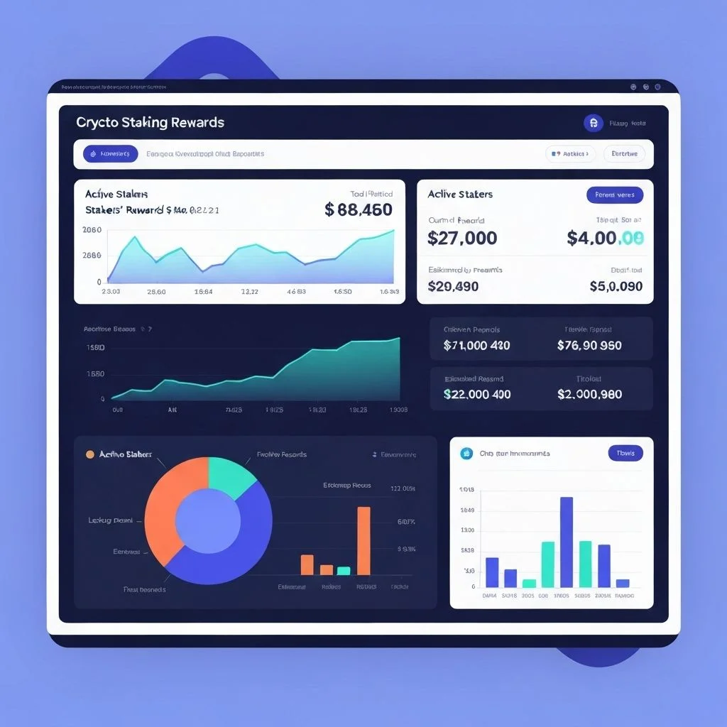 Crypto Earn dashboard showing staking rewards
